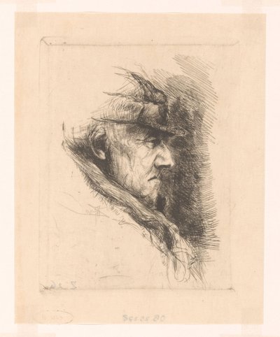 Head of an Old Man with Cap by Philip Zilcken