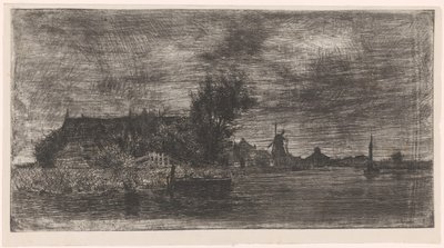 Landscape with Houses and Mill by the Water (original title: Delftshaven) by Philip Zilcken