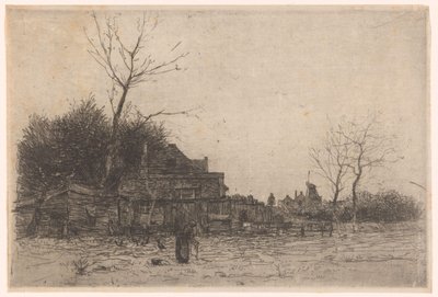 Old Woman in a Field by a Farm (original title: The Hut) by Philip Zilcken