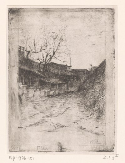 Road Along Buildings and Trees by Philip Zilcken