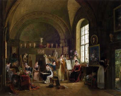 Interior of the Studio of Van Dael and His Students at the Sorbonne by Philipe Jacques van Bree