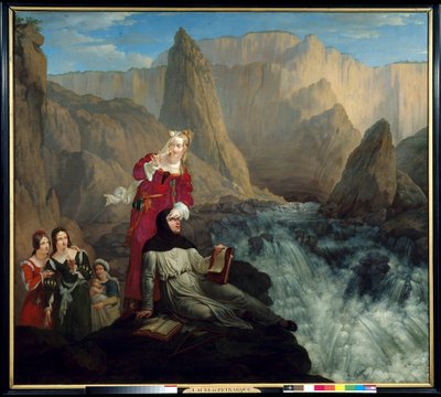 Laure and Petrarch at Fontaine de Vaucluse by Philipe Jacques van Bree