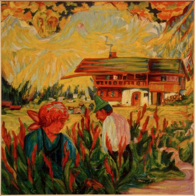 Peasant Couple in the Garden by Philipp Bauknecht