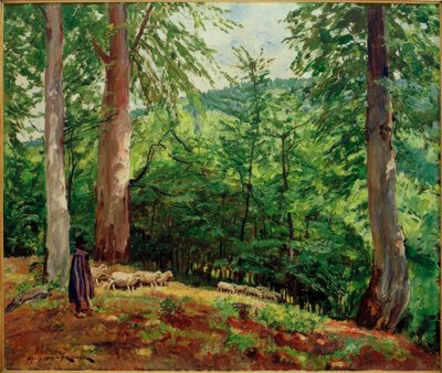 Shepherd with Flock of Sheep in the Taunus by Philipp Franck