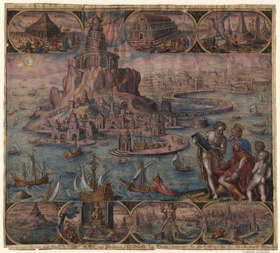 The Lighthouse at Alexandria from the series The Eighth Wonders of the World After Maarten van Heemskerck, 1572 by Philipp Galle