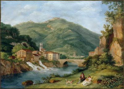 Hackert, Bridge at Serraglio su la Lima in Bagni di Lucca by Philipp Hackert