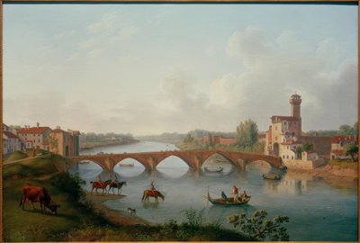Pisa, Ponte a Mare by Philipp Hackert