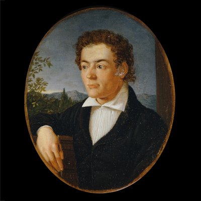 Bust of a Young Man in Front of an Evening Landscape by Philipp Otto Runge