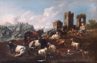 Shepherd and Cattle, Late 17th or Early 18th Century by Philipp Peter Roos