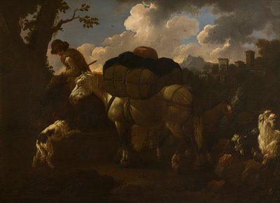 A Peasant Scene by Philipp Peter called Rosa da Tivoli Roos