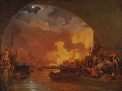 The Great Fire of London by Philippe-Jacques de Loutherbourg