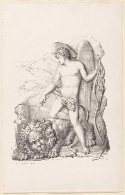 Love Vanquishing a Lion by Philippe Auguste Hennequin