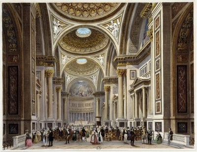 Interior of the church of the Madeleine - in "Promenade dans Paris et ses environs", drawings by Jacottet and Benoist, ed. Gihaut Frères by Philippe Benoist