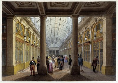 The Gallery of Orléans, at the Palais Royal - in “Promenade dans Paris et ses environs”, designed by Jacottet and Benoist, c. 1840 by Philippe Benoist