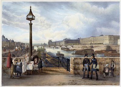 The Louvre caught from the Pont Neuf - in Promenade dans Paris et ses environs, designed by Jacottet and Benoist, c. 1840 by Philippe Benoist