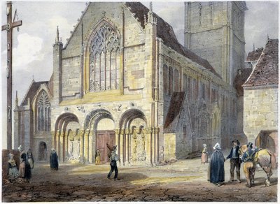 The Church of St Savior of Dinan - Lithography of Benoist and Jacottet by Philippe Benoist