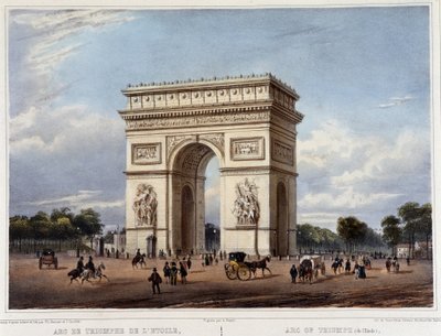 The Arc de Triomphe - in Promenade dans Paris et ses environs, designed by Jacottet and Benoist, c. 1840 by Philippe Benoist