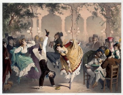 The grid has Bullier Scene popular entertainment. Lithograph by Philippe Jacques Linder by Philippe Jacques Linder