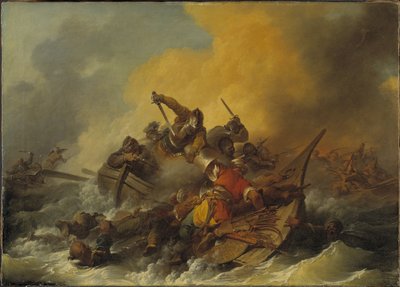Battle at Sea between Soldiers and Oriental Pirates by Philippe Jacques de Loutherbourg