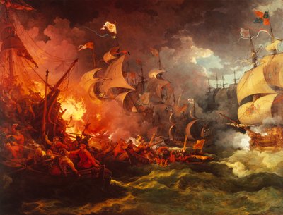 Defeat of the Spanish Armada, 8 August 1588 by Philippe Jacques de Loutherbourg