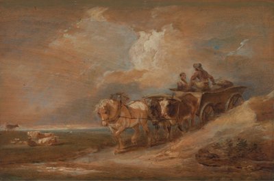 Landscape with Horse and Oxen Cart by Philippe Jacques de Loutherbourg