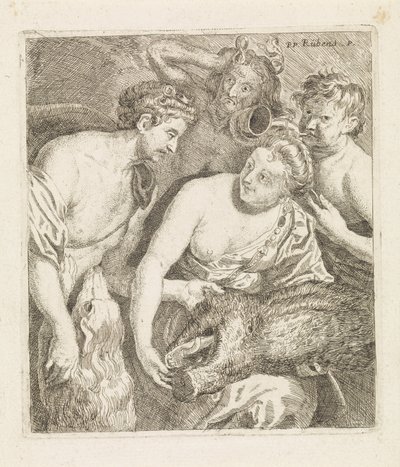 Meleager Gives the Head of the Calydonian Boar to Atalanta by Philippe Lambert Joseph Spruyt