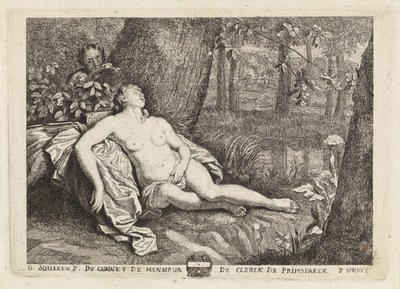 Sleeping Nymph Spied on by a Satyr by Philippe Lambert Joseph Spruyt