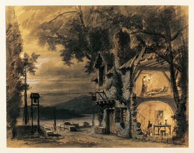 Set Design for Act IV of Rigoletto by Giuseppe Verdi by Philippe Marie Chaperon