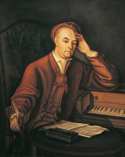 Portrait of German Composer Georg Friedrich Handel by Philippe Mercier