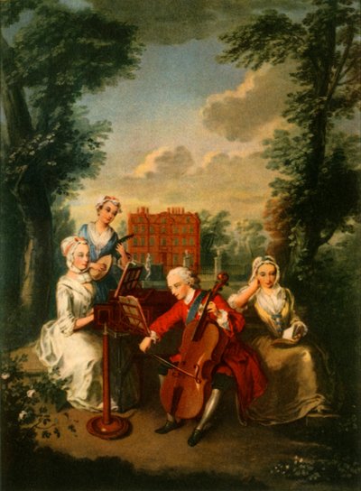 Prince Frederick Louis, Prince of Wales, playing the cello at Kew Palace, c1733-1750 by Philippe Mercier