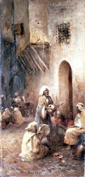 Arab Musicians in a Village Street by Philippe Pavy