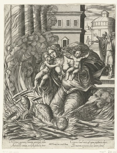 The Wife of Hasdrubal Throws Herself into the Burning Temple by Philippe Thomassin (possibly)