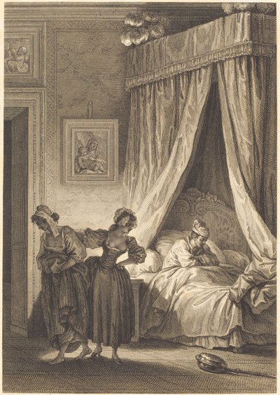 The Wager of the Three Gossips: The Maid by Philippe Triere and Antoine Jean Duclos after Jean Honoré Fragonard
