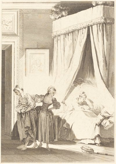 The Wager of the Three Gossips: The Maid by Philippe Triere and Antoine Jean Duclos after Jean Honoré Fragonard
