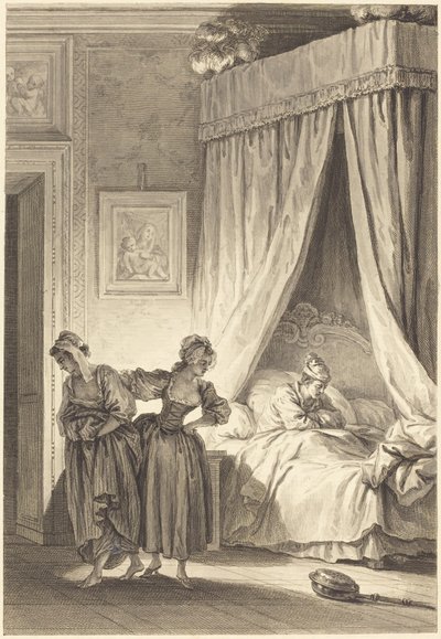 The Wager of the Three Gossips: The Maid by Philippe Triere and Antoine Jean Duclos after Jean Honoré Fragonard