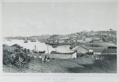 Nine Panoramic Views of Rio de Janeiro: A Prainha (da Saude) by Philippe and Ciceri Eugene Benoist