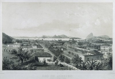 Nine panoramic views of Rio de Janeiro: Catette e entrada da Barra by Philippe and Ciceri Eugene Benoist
