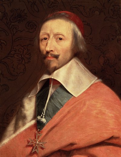 Portrait of Armand Jean du Plessis, Cardinal de Richelieu (detail) by Philippe de (studio of) Champaigne