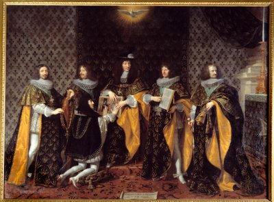 King Louis XIV Receives His Brother the Duke of Anjou, Knight of the Order of the Holy Spirit by Philippe de Champaigne