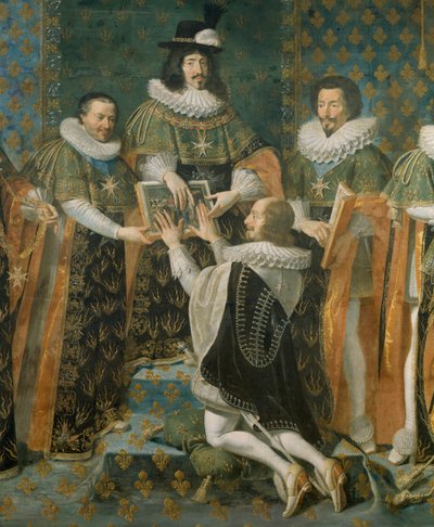 Louis XIII Welcomes Duke of Longueville into Order of Holy Spirit by Philippe de Champaigne