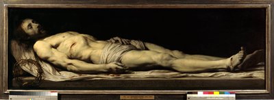 The Dead Christ Laying on His Shroud. Painting by Philippe de Champaigne (1602-1674) 17th Century. Paris, Musee du Louvre by Philippe de Champaigne