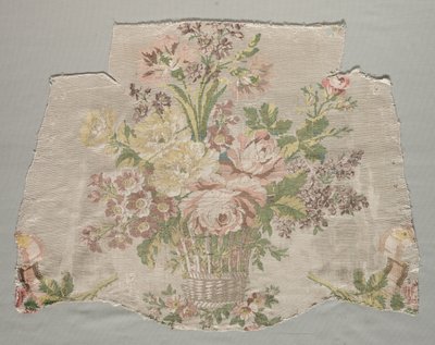 Silk Fragment, Part of Panel Called Le Panier Fleuri by Philippe de Lasalle