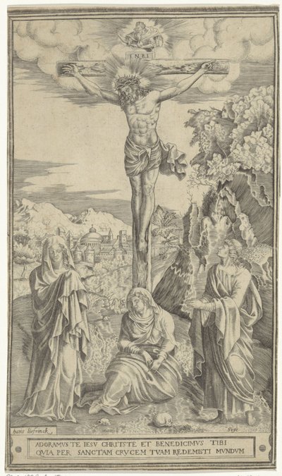 Christ on the Cross Flanked by Mary and John by Philippe de Soye