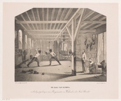 View in the Fencing and Gymnastics Hall of the Student Society Olympia by Philippus Anthonius Alexander Kanne
