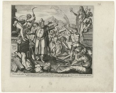 Destruction of the Idols of Baal by Philips Galle (attributed to workshop of)