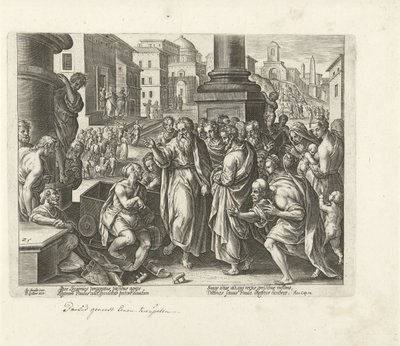 Paul Heals a Cripple at Lystra by Philips Galle (possibly)