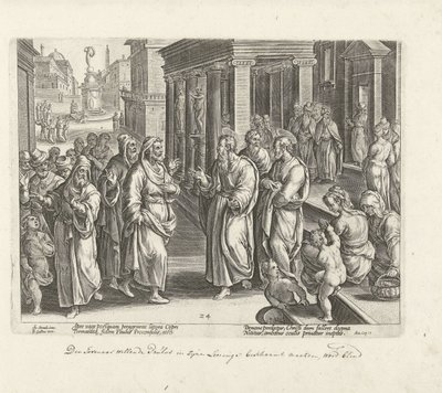 Paul Disputes with the Sorcerer Elymas by Philips Galle (possibly)
