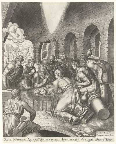 Adoration by the Shepherds by Philips Galle