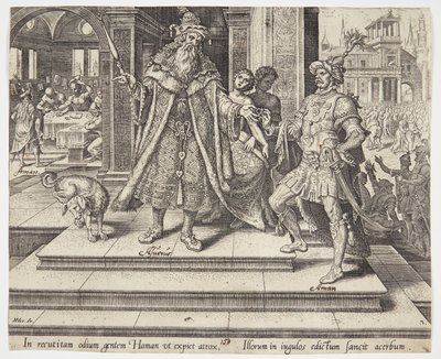 Ahassuerus Commissions to Destroy the Jewish People by Philips Galle