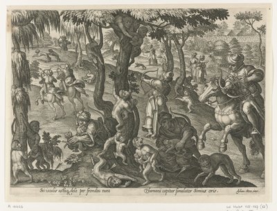 Monkey Hunt by Philips Galle